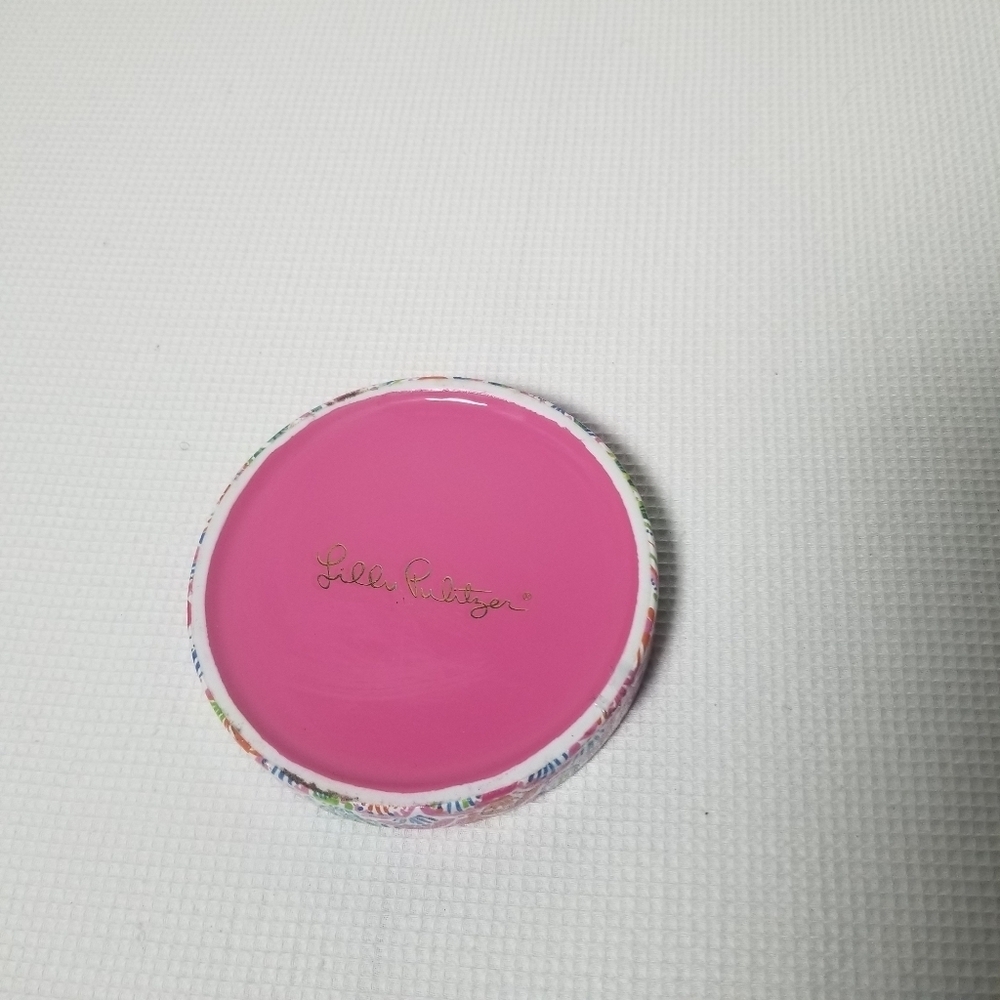 Lily Pulitzer Pink Trinket Dish with Gold Accents - Picture 2 of 3